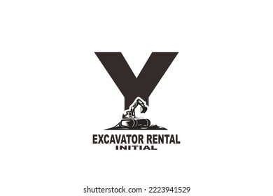 initial Letter Y excavator logo
