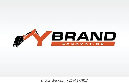 initial letter Y excavator logo