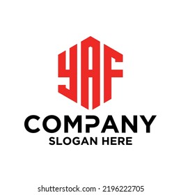Letra inicial Y A F plantilla de diseño de vector de logotipo