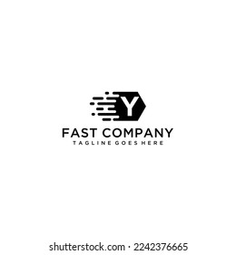 Initial Letter Y Fast Speed Logo Design Template with a polygon shape