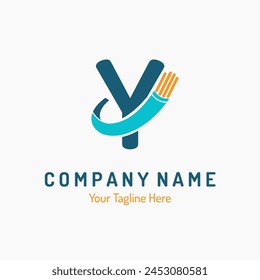 Initial Letter Y with Fiber Optic, Electric Wire for Technology Business Logo Idea. Connection, Cabling Provider Repair Logo Vector