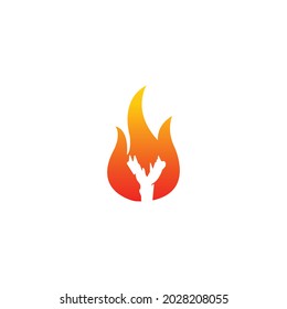 Initial letter y with fire effect.