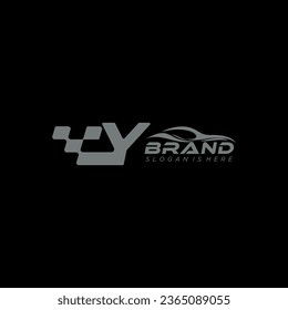 Initial Letter Y With Flag automotive Logo, Initial Letter Logo For Your Company Name, Alphabet Logo Template Ready For Use, Modern Initial Logo