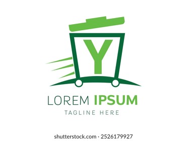 initial letter Y with Garbage removal logo vector Template