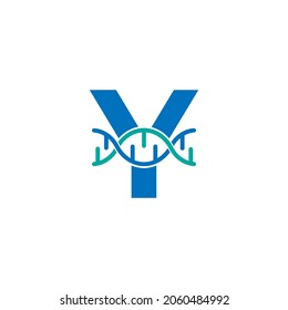 Initial Letter Y Genetic Dna Icon Logo Design Template Element. Biological Illustration