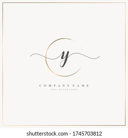 Initial Letter Y handwriting logo hand drawn template vector, logo for beauty, cosmetics, wedding, fashion and business, and other