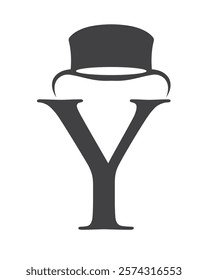 Initial Letter Y Hat Logo Concept For Magic Hat Symbol Vector