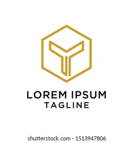 initial letter Y Hexagon logo template