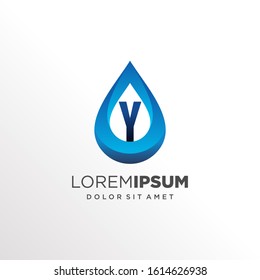 Initial Letter Y inside Water Drop Logo Design