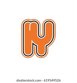 initial letter i and y. iy monogram outline logo