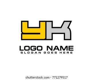 Initial letter Y & K logo template vector