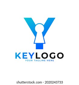 Initial Letter Y Keyhole Logo Icon. Logo Protection Symbol Vector Logo Design