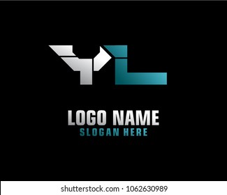 Initial letter Y L logo template vector