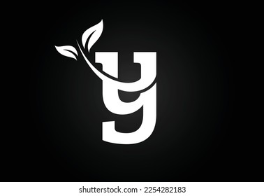 Initial letter Y and leaf logo. Eco-friendly logo concept. Modern vector logo for ecological business and company identity