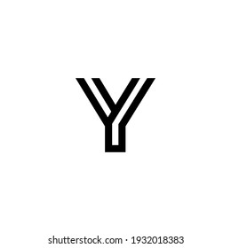 initial letter y line stroke logo modern