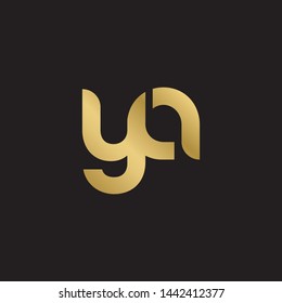 Initial letter y a linked lowercase logo design template elements. Gold letter Isolated on black  background. Suitable for business, consulting group company.