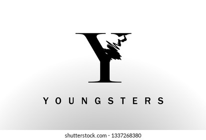Initial Letter Y logo With Brush Style
