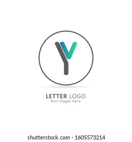 Initial Letter Y Logo with Circle Element. Design Vector Illustration Template