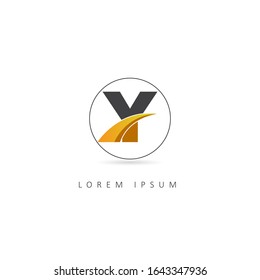 Initial Letter Y Logo mit Circle Element. Vorlage für das Circle-Logo der Design-Vektorillustration