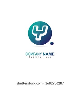 Initial Letter Y Logo With Circle and Dot Element. Design Vector Logo Concept