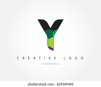 Initial Letter Y logo with Circle Colorful