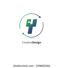 Initial Letter Y logo Connected circle symbol. Design Template Element
