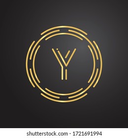 Initial Letter Y Logo With Creative Luxury Typography Vector Template. Abstract Circle Letter Y Logo Design