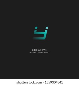 Initial letter y logo with design vector dark concept
