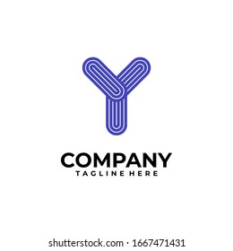 diseño del logotipo de letra inicial Y inspiración vectorial
