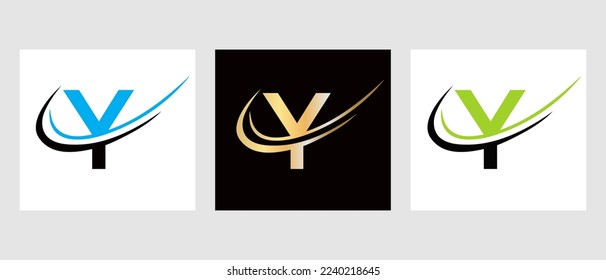 Initial Letter Y Logo Design Template. Monogram Y Letter Logotype Symbol