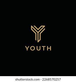 initial letter Y logo design template modern minimalistic stock vector