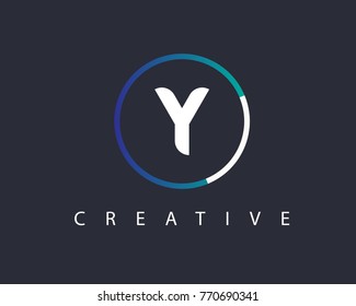 Initial Letter Y logo Design Template With Circle Colored
