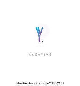 Initial Letter Y Logo with dot. Design Vector Logo Template