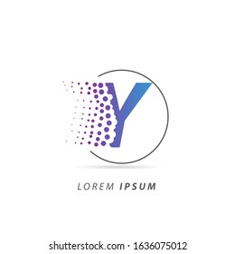 Initial Letter Y Logo with Dots. Fast Logo Design Vector Template 
