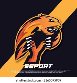 Initial letter Y logo esport design, Panther esport logo design, Tiger mascot sport logo design