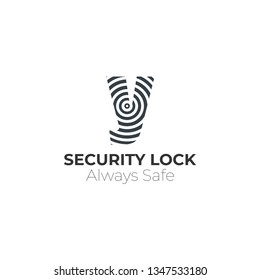 Initial Letter Y Logo Fingerprint Design Template