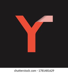 Initial Letter Y Logo with Folding Icon Concept. Creative Minimal Alphabet Emblem Design Template. Graphic Symbol for Corporate Business Identity.Creative Vector Graphic Element.