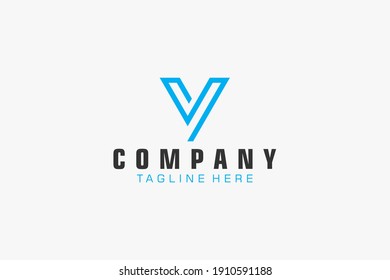 Initial Letter Y Logo.  Geometric Hexagonal Line isolated. Usable for Business, Building and Technology Logos. Flat Vector Logo Design Template Element.
