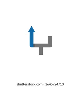 Initial letter Y logo with grow up shape for growing success business company, ui and ux, website or mobile application. Connected arrow up, growth, progress integrate and success concept.