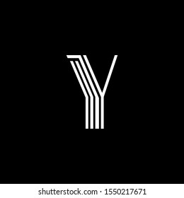 Initial Letter  Y logo icon abstract techno line design concept for business or brand identity.
