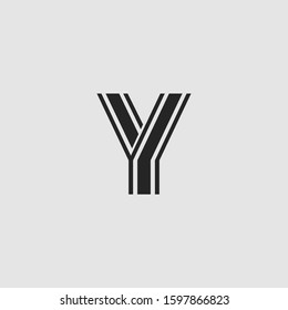 Initial Letter Y logo icon  abstract vector design concept monogram color.