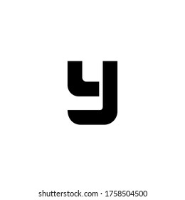 initial letter Y logo, line art style design template