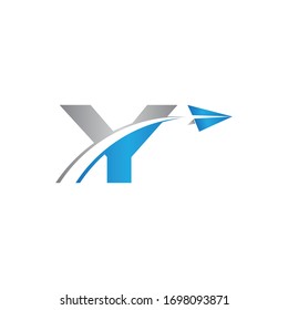 initial letter y logo Origami paper plane