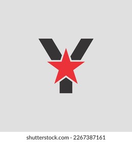 Initial Letter Y logo, Red star sign Branding Identity Corporate unusual logo design template