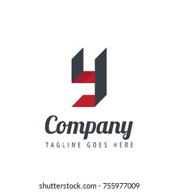 Initial Letter Y Logo With Ribbon Style