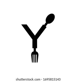 initial letter y logo spoon and fork