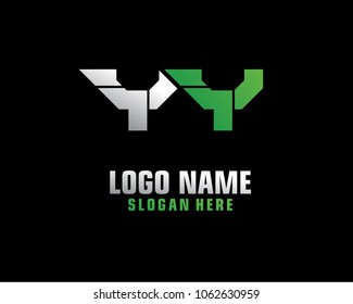 Initial letter Y Y logo template vector