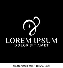 Initial letter Y logo template with script font line art illustration in flat design monogram symbol