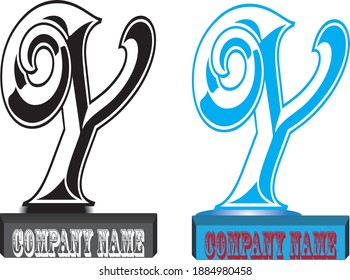 Initial Letter Y, Y Logo Template Vector Design black and color