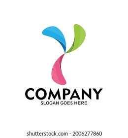 Plantilla de logotipo de letra inicial Y, diseño de logotipo creativo